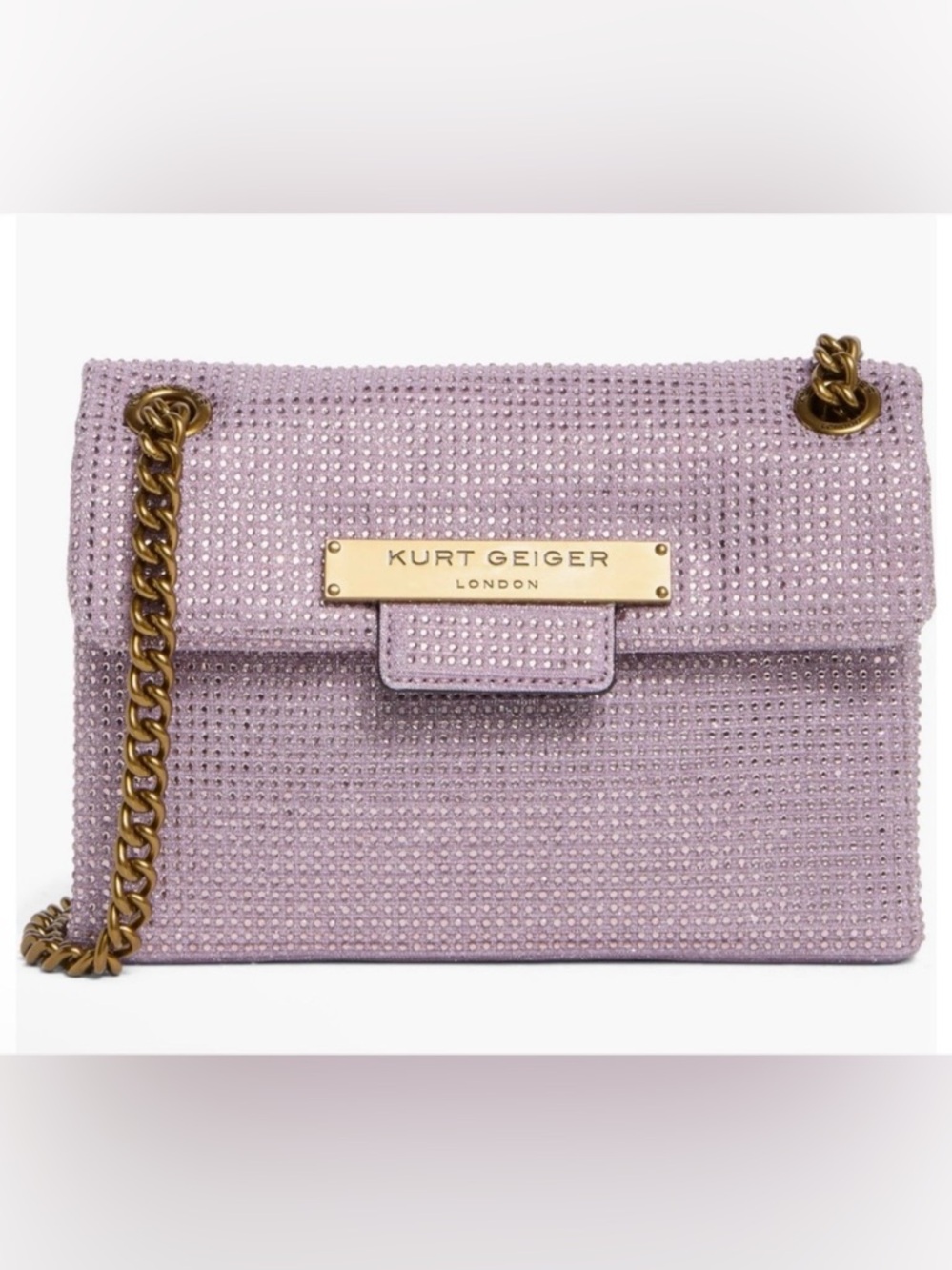 Kurt Geiger London Small Shoreditch Lilac Crystal Crossbody Bag NWT